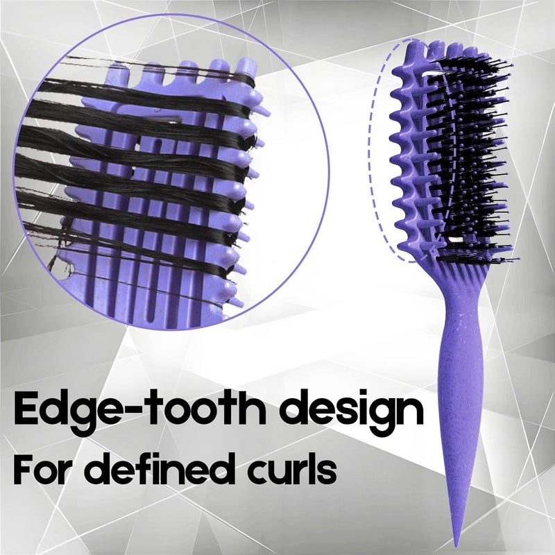 MMBVSZ Curly Hair Brush Candybrush Curl Defining Brush for Detangling Shaping and Defining Curls for Women, Men, Wet & Dry Hair (Purple) - Image 3