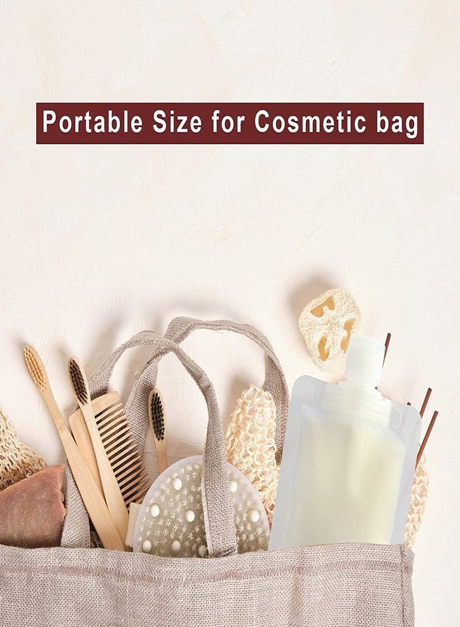 Hidak أكياس هيداك لتعبئة السوائل أثناء السفر، أكياس قابلة لإعادة التعبئة، أكياس ضغط فارغة لمستحضرات التجميل، أكياس مانعة للتسرب، أكياس ذات فوهة قائمة، حاويات لمستلزمات السفر، لوشن، شامبو، زيت، صابون لليدين، قناع، طين - Image 4