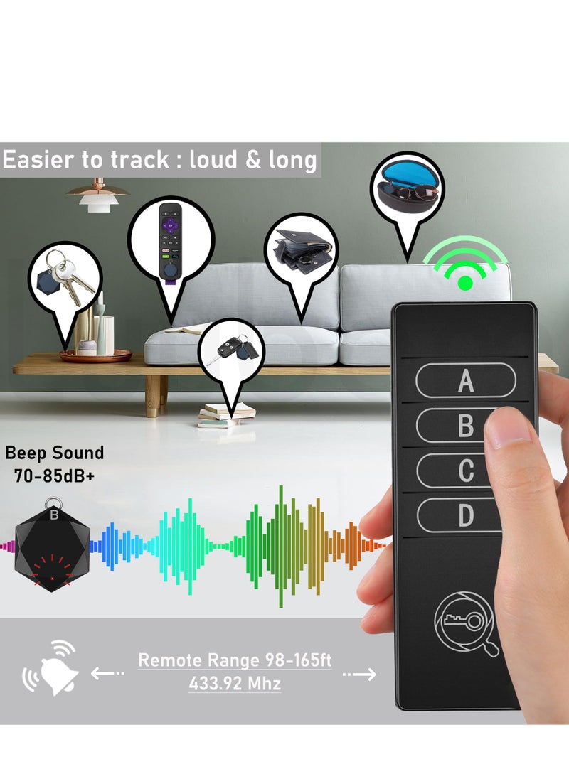 Generic - Quick Key Viewer Remote Finder 80DB+, Luubom Tracking Devices, Item Locator Tags with 164ft, Wireless Locator for Finding Wallet Phone Glasses Key, 1 RF Transmitter & 4 Receivers - Image 1