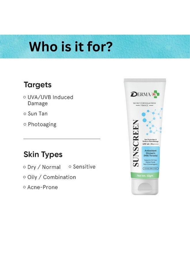 DERMAKR DERMA KR Sunscreen With Antioxidant Silymarin Cream SPF 60, PA++++ | -50g - Image 4