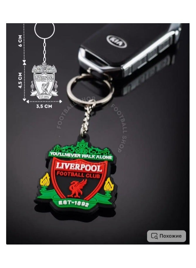 MARIO DRAFTS Liverpool Football Club Official Logo Keychain, PVC Material, Red and Green - Image 2
