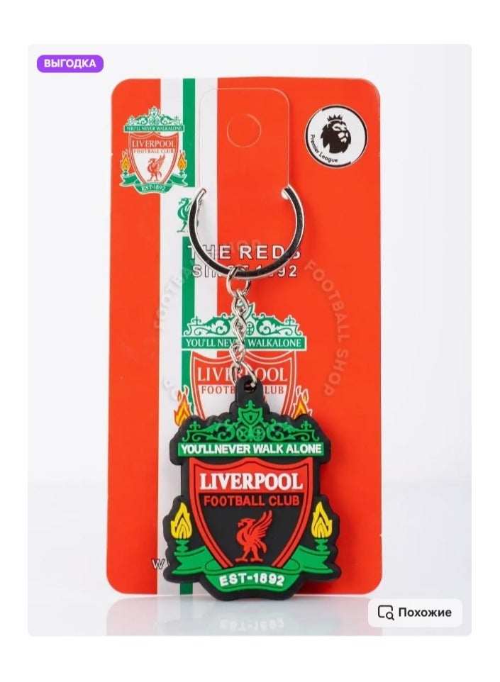 MARIO DRAFTS Liverpool Football Club Official Logo Keychain, PVC Material, Red and Green - Image 3
