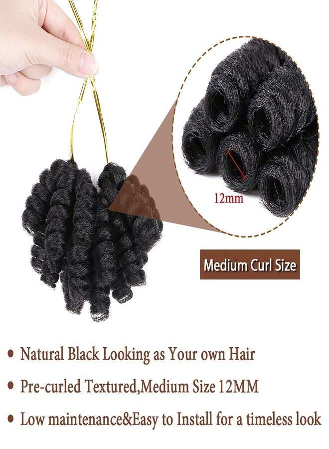 MIMAN 3 Packs 10 Inch Short Curly Crochet Hair for Black Women 12MM Crochet Braids Synthetic Braiding Hair Extensions for Women DIY Mohawk Afro Braided Hairstyle (Natural Black #1B) - Image 5