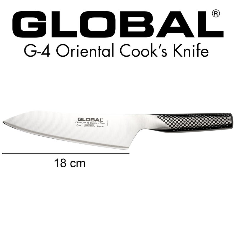 Global 7 Inch Oriental Chef's Knife - Lightweight Japanese Stainless Steel, Razor-Sharp Edge, Made in Japan, G-4 - Image 3