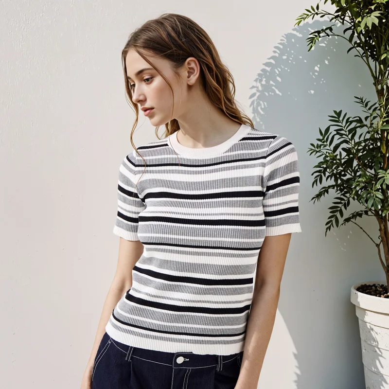 2Xtremz 2Xtremz Striped Crew Neck T-shirt