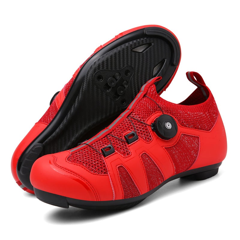 Generic New Road Car Lock Shoes Summer Bike Shoes Mens Socks Sleeve Unlocked Cycling Shoes Breathable Mountain Bike Lock Shoes Red Road Lock bottom