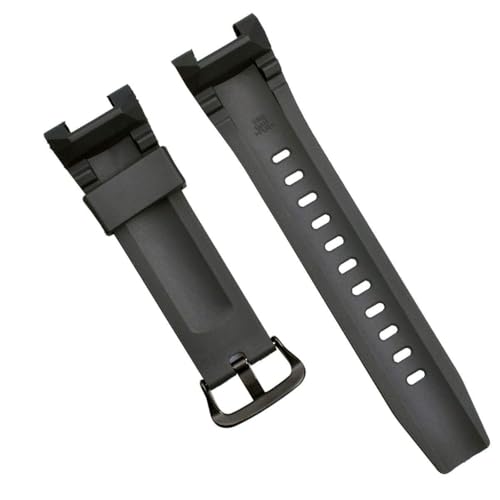 OliBoPo Waterproof Natural Resin Replacement Watch Strap for Casio GST-210 GST-W110 GST-W100 GST-S110 GST-S100 GST-B100 GST-S300 (Black/Black Buckle) - Image 3