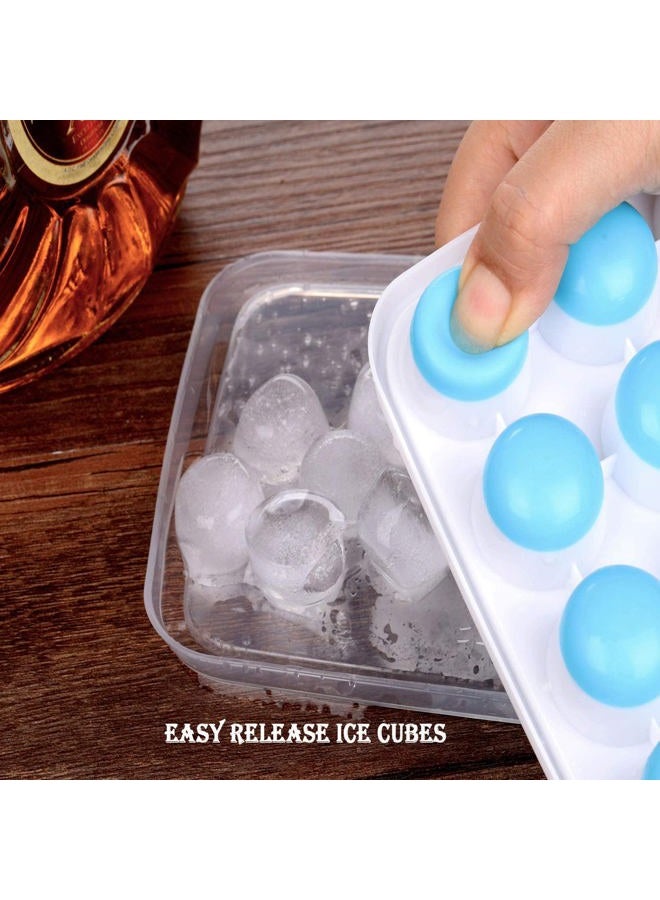 Clink Ice Cube Trays Easy Release-Odor free,Spill Resistant Lid Included,2 Pack, Small Size, Stackable 42 Cubes,Silicone(Blue) - Image 4