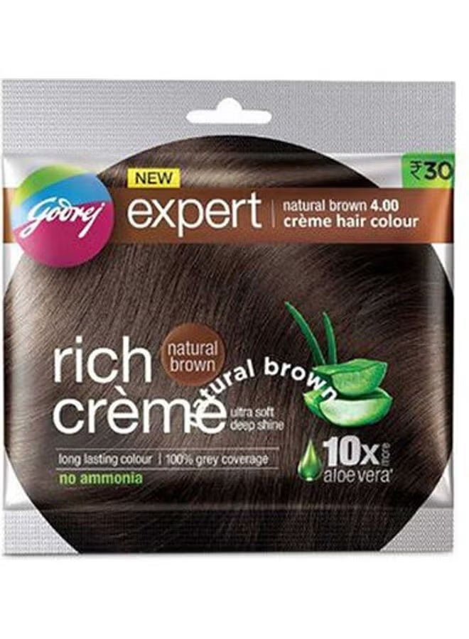 Godrej Expert Rich Creme Hair Colour - Natural Brown - Ammonia Free - 20g + 20ml - Image 1