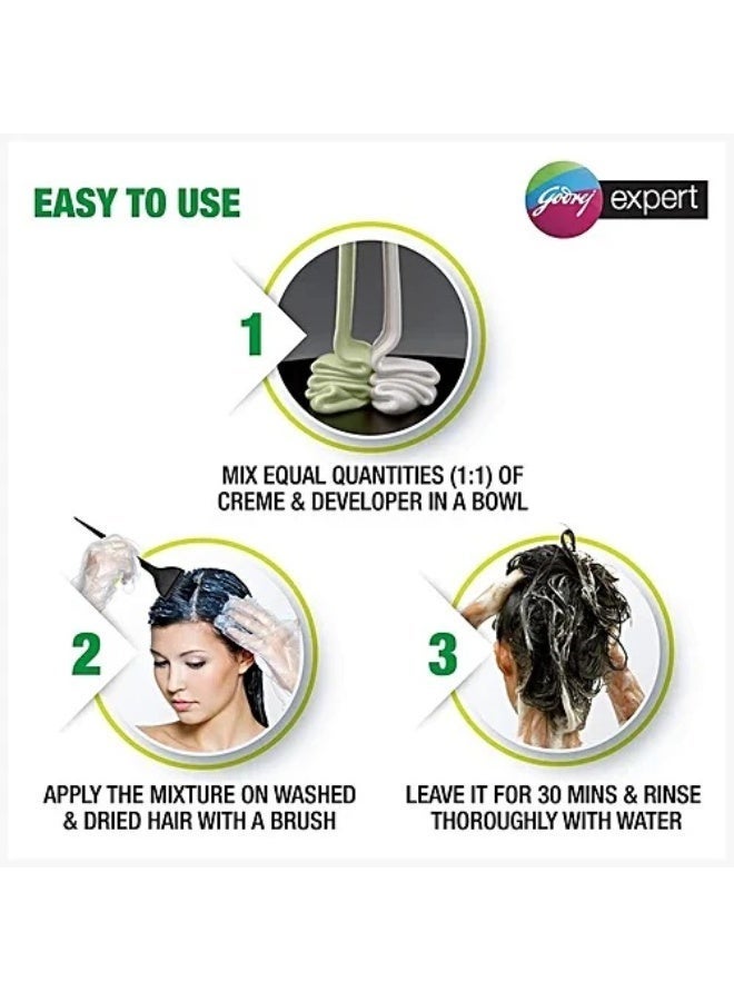 Godrej Expert Rich Creme Hair Colour - Natural Brown - Ammonia Free - 20g + 20ml - Image 3