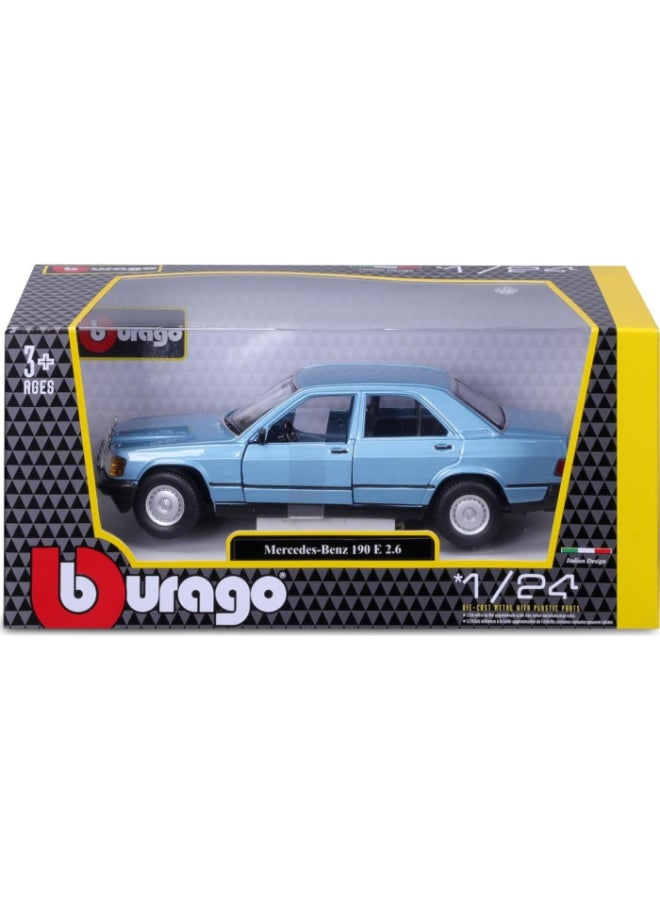 Bburago Mercedes-Benz 190 E 2.6 Die-cast Car (1:24, Light Blue) - Image 1