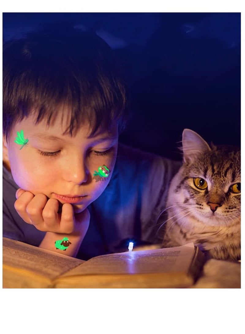 Excefore Glow Temporary Tattoos for Kids Waterproof Luminous Tattoo Sticker Mixed Style Cartoon Fake Stickers Party Supplies Gifts Boys and Girls 10 Sheets  - Image 3