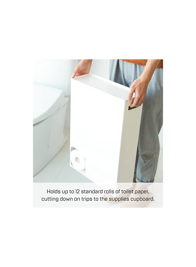 Raxoom home 2294 Toilet Paper Stocker-Bathroom Storage Organizer Dispenser, One Size, White - Image 5