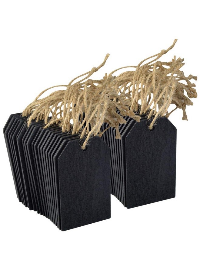 Topbuti Chalkboard Tags, Topbuti Hanging Wooden Mini Chalkboard Signs Decorative Labels, Erasable Hanging Chalkboard Tags With Twine, Name Tags Price Tags Message Tags For Diy Craft Wedding Party Decor  - Image 1