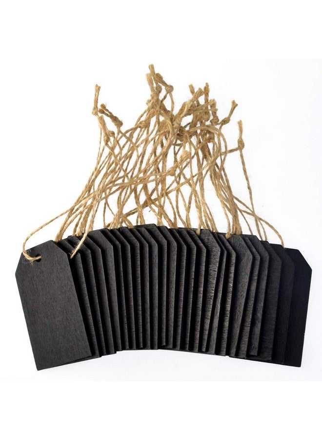 Topbuti Chalkboard Tags, Topbuti Hanging Wooden Mini Chalkboard Signs Decorative Labels, Erasable Hanging Chalkboard Tags With Twine, Name Tags Price Tags Message Tags For Diy Craft Wedding Party Decor  - Image 3
