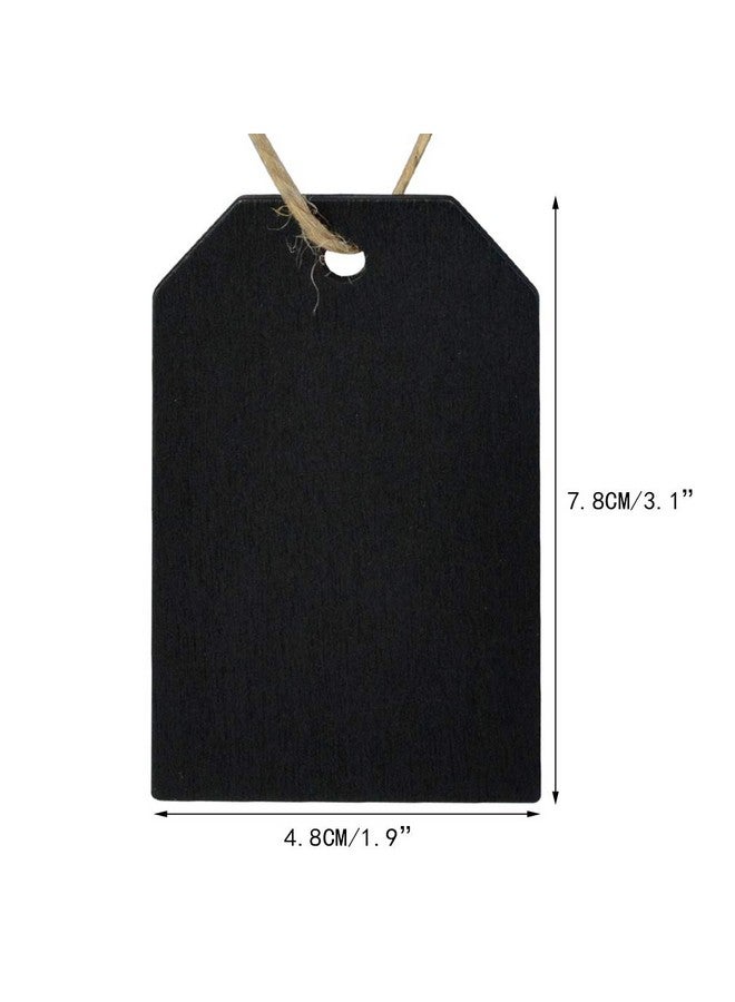 Topbuti Chalkboard Tags, Topbuti Hanging Wooden Mini Chalkboard Signs Decorative Labels, Erasable Hanging Chalkboard Tags With Twine, Name Tags Price Tags Message Tags For Diy Craft Wedding Party Decor  - Image 2