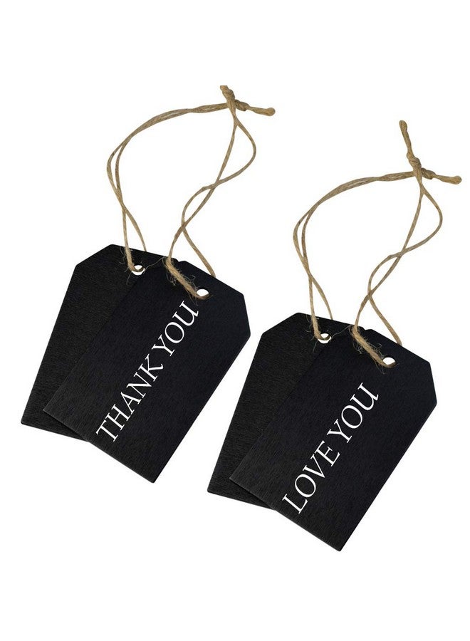 Topbuti Chalkboard Tags, Topbuti Hanging Wooden Mini Chalkboard Signs Decorative Labels, Erasable Hanging Chalkboard Tags With Twine, Name Tags Price Tags Message Tags For Diy Craft Wedding Party Decor  - Image 4