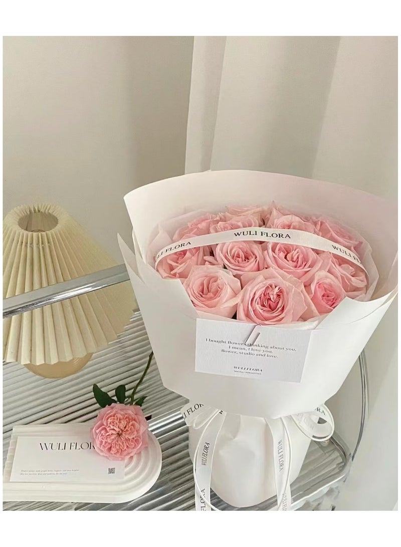 20 sheets of premium gift and bouquet wrapping paper 58x58cm (white) - Image 2