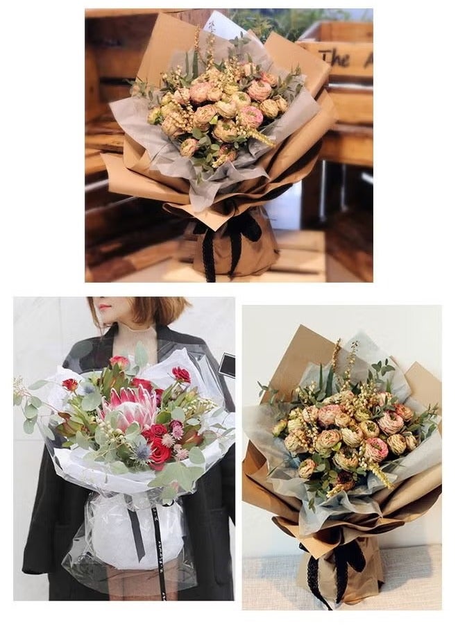 20 sheets of premium gift and bouquet wrapping paper 58x58cm (white) - Image 5