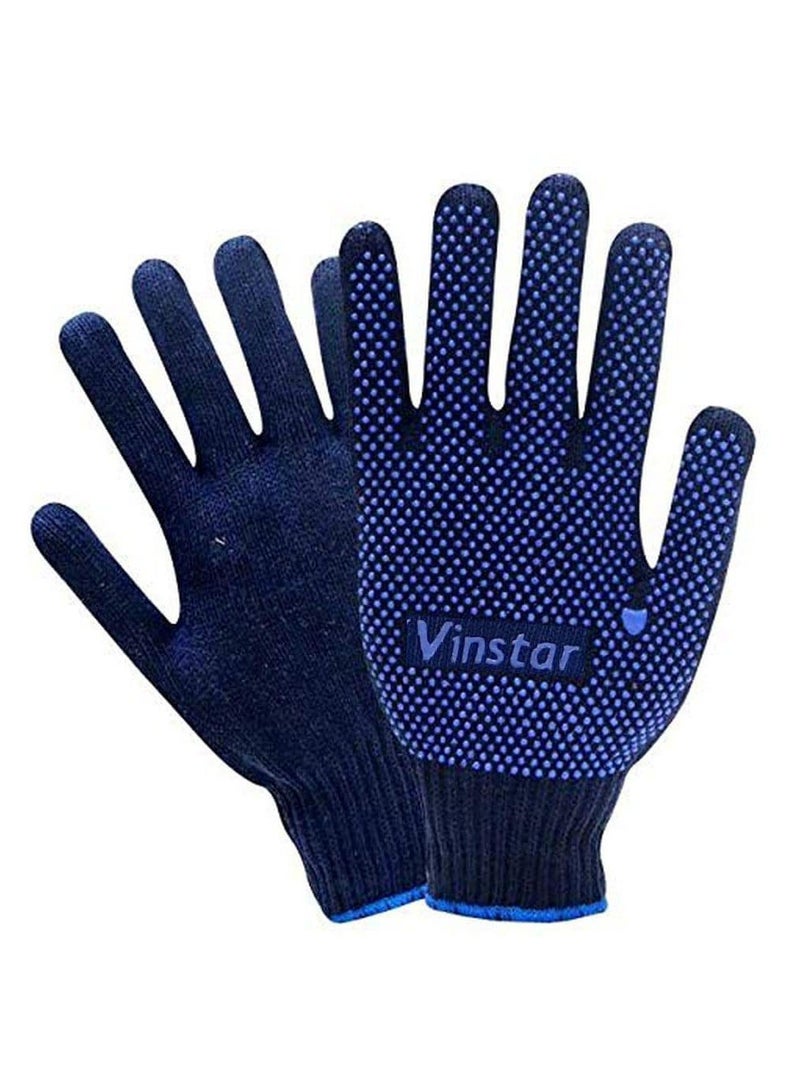 VINSTAR (Pack of 24 Pairs) Vinstar Autocare Dotted Cotton Hand Gloves for Industrial and Indoor Use - Image 1