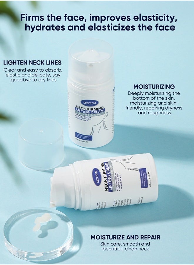 MOOYAM - Neck Firming Lifting Cream, Neck and Body Firming Cream for Anti-Aging, Reducing Wrinkles, Removing Double Chin, Polypeptide Retinol Collagen Lighten Neck Lines Cream - Image 1