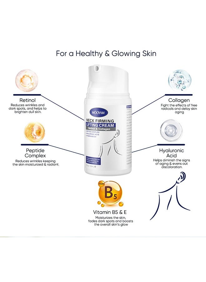 MOOYAM - Neck Firming Lifting Cream, Neck and Body Firming Cream for Anti-Aging, Reducing Wrinkles, Removing Double Chin, Polypeptide Retinol Collagen Lighten Neck Lines Cream - Image 1