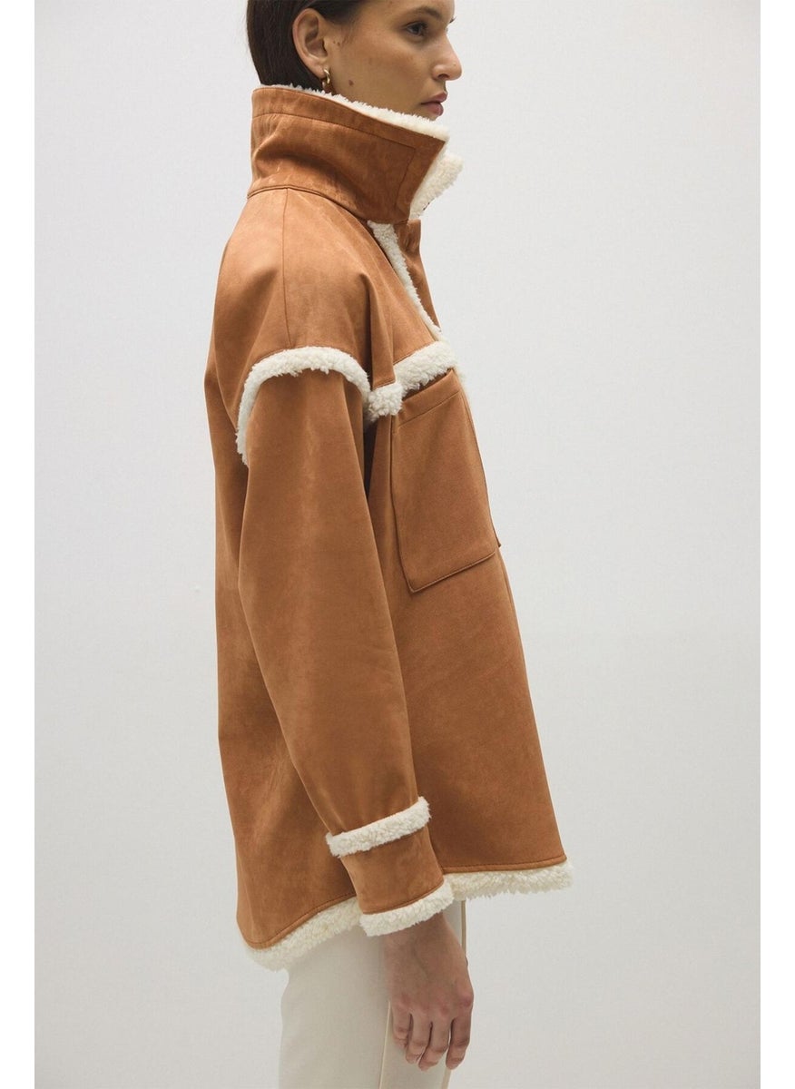 Touche - Plush Detailed Suede Shirt - Image 1