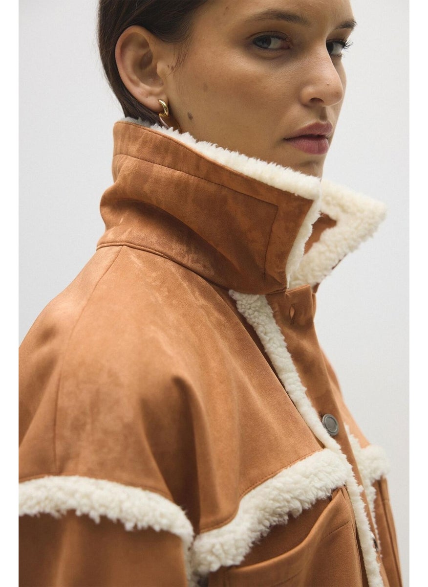 Touche - Plush Detailed Suede Shirt - Image 1
