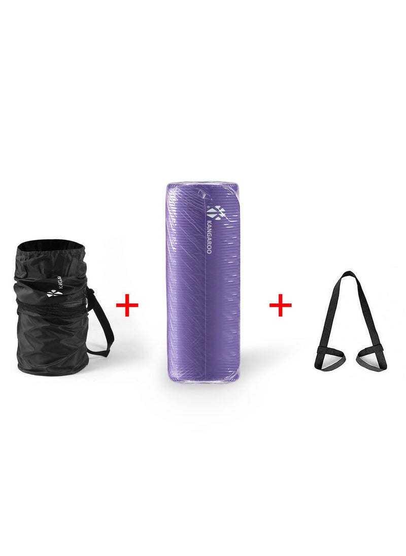 KANGAROO - Exercise mat, kangaroo exercise mat, 1.5 cm thick, with rope and 2 bags - Image 1