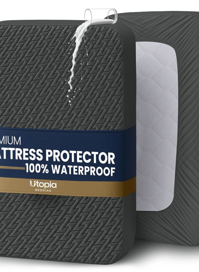 Utopia Bedding Waterproof Mattress Protector California King Size (Gray), Premium 3D Air Soft Fabric Mattress Cover, Fits 17 Inches Deep, Breathable, Fitted Style with Stretchable Pockets - Image 1