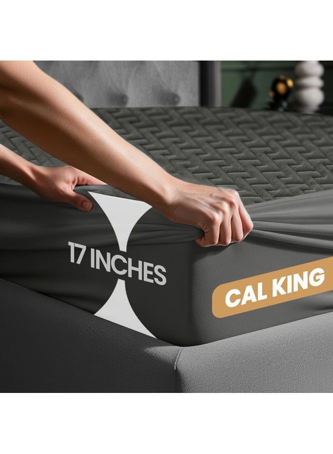 Utopia Bedding Waterproof Mattress Protector California King Size (Gray), Premium 3D Air Soft Fabric Mattress Cover, Fits 17 Inches Deep, Breathable, Fitted Style with Stretchable Pockets - Image 2