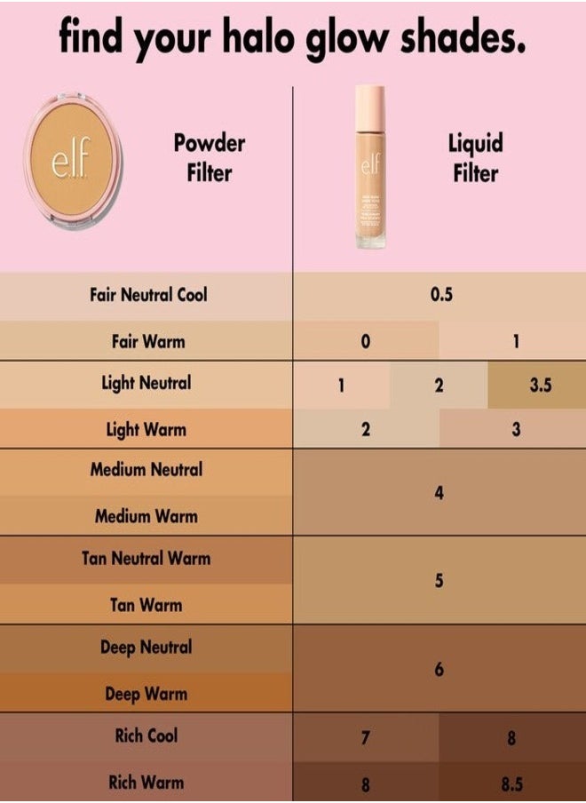 e.l.f. Halo Glow Liquid Filter Complexion Booster – Shade 2 Fair/Light, 31.5ml | Illuminating Liquid Makeup for Radiant, Soft-Focus Glow | Infused with Hyaluronic Acid | Hydrating, Vegan & Cruelty-Free