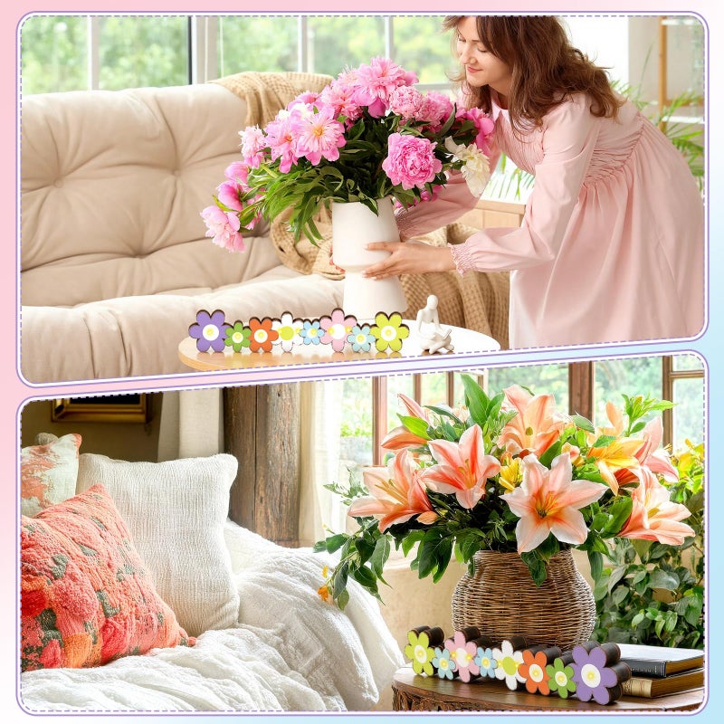 Yousoontic Spring Easter Decorations Daisy Flower Table Centerpieces, Light up 3D Wooden Floral Sign with LED Lights, Colorful Farmhouse Spring Decor for Home Mantel Desk Office Party - Image 5