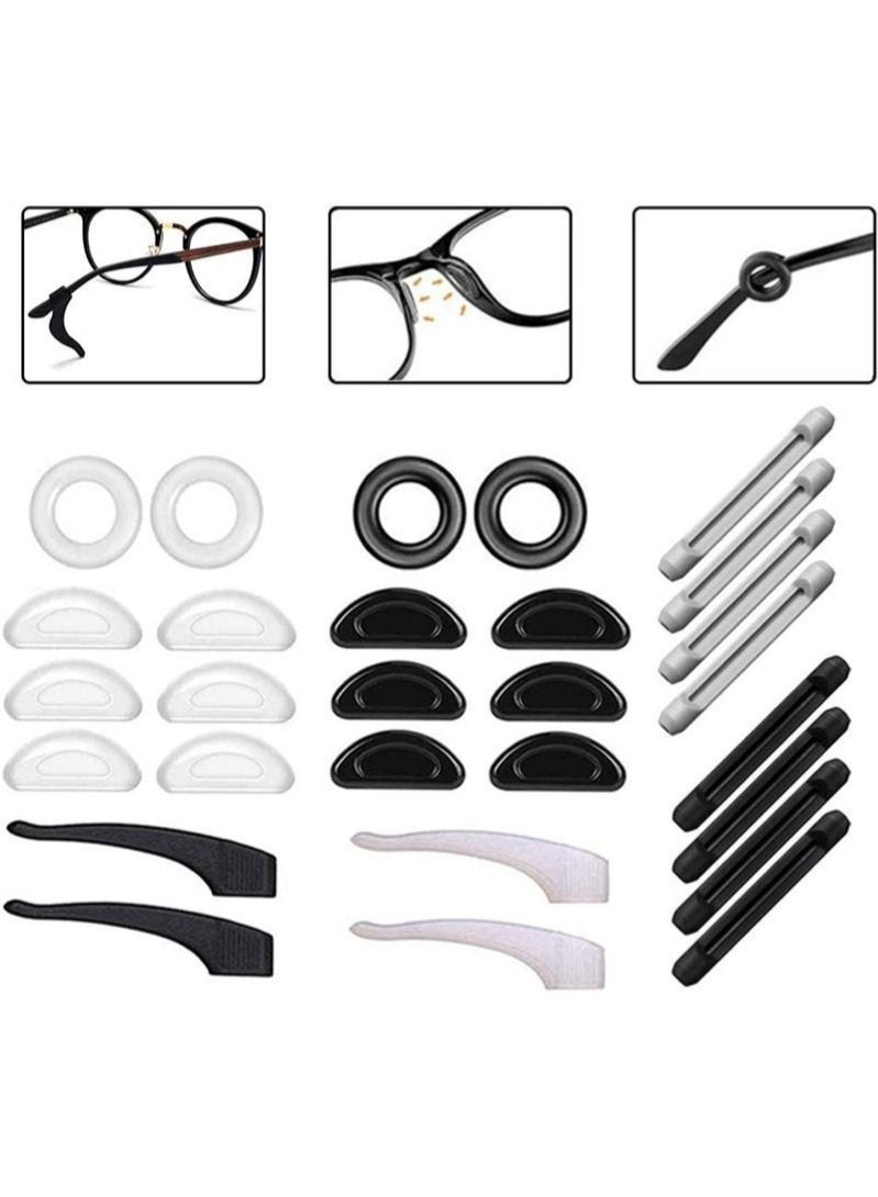 Ear Clip Holder for Glasses Nose Pad Silicone Anti-Slip Glasses Glasses Temple Tip Sleeve Holder Extender for Adult And Children Glasses Sunglasses, 14 Pairs - Image 1