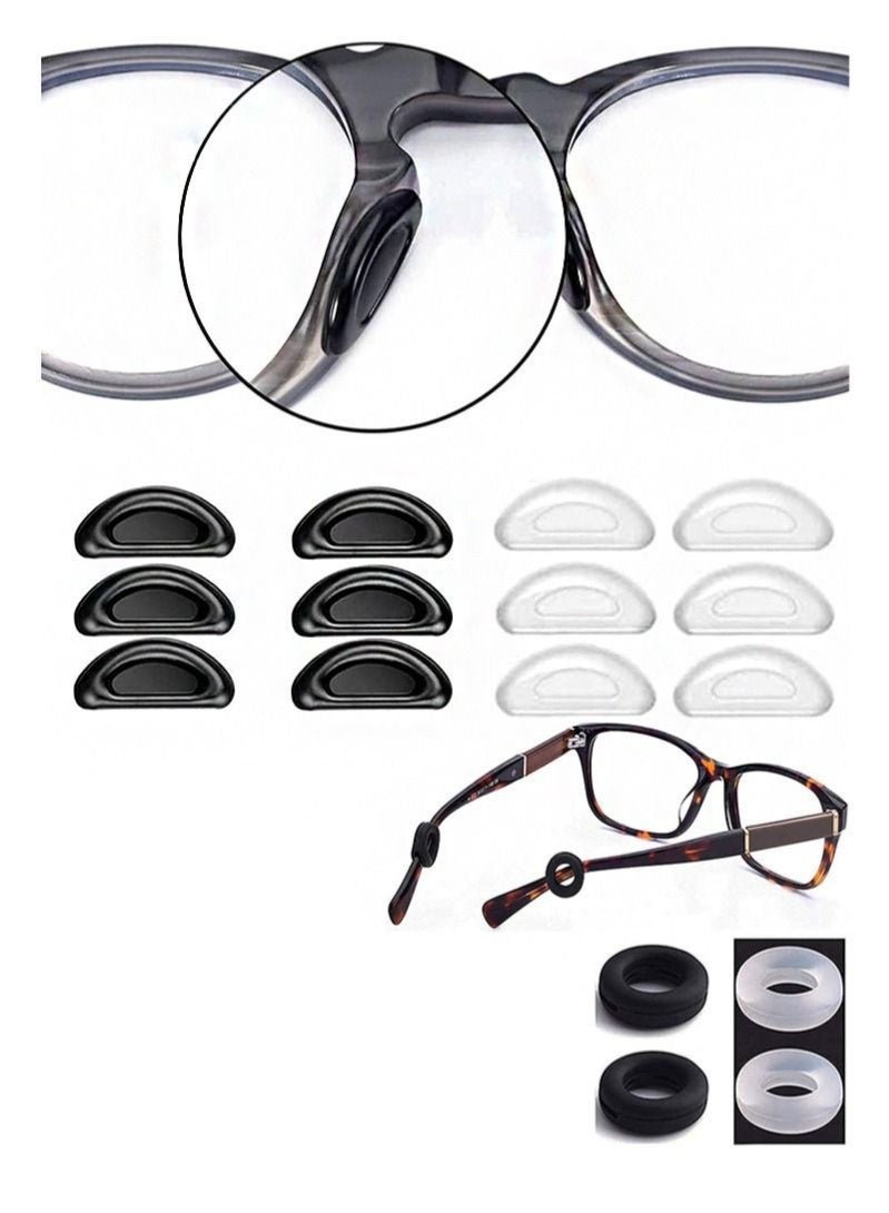 Ear Clip Holder for Glasses Nose Pad Silicone Anti-Slip Glasses Glasses Temple Tip Sleeve Holder Extender for Adult And Children Glasses Sunglasses, 14 Pairs - Image 2