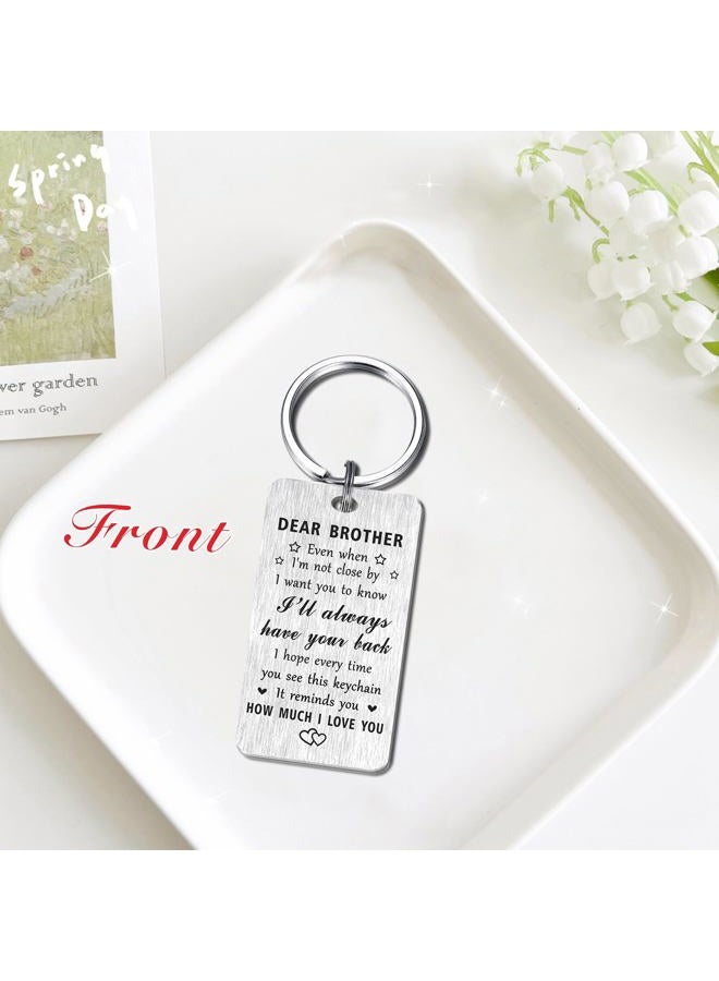 Jzxwan Brother Valentines Day Gifts, I Love You Brother Birthday Keychain from Sister, I Will Always Your Back Key Chain Gift for Men - Image 4
