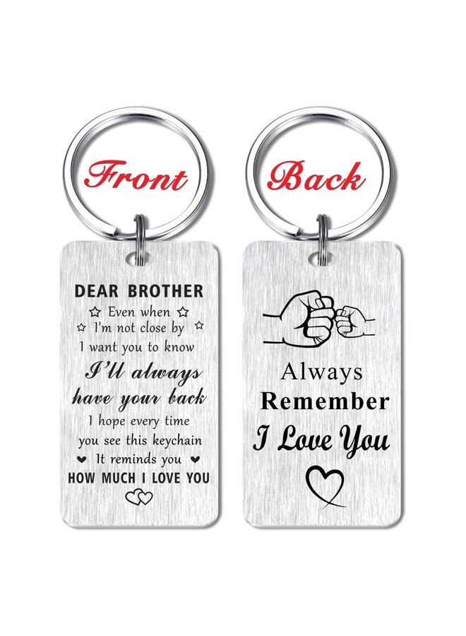 Jzxwan Brother Valentines Day Gifts, I Love You Brother Birthday Keychain from Sister, I Will Always Your Back Key Chain Gift for Men - Image 2