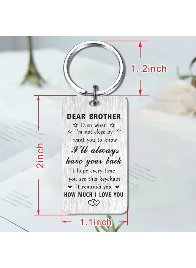Jzxwan Brother Valentines Day Gifts, I Love You Brother Birthday Keychain from Sister, I Will Always Your Back Key Chain Gift for Men - Image 3