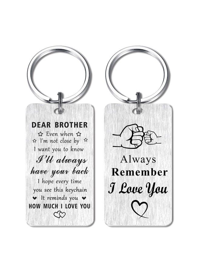 Jzxwan Brother Valentines Day Gifts, I Love You Brother Birthday Keychain from Sister, I Will Always Your Back Key Chain Gift for Men - Image 1
