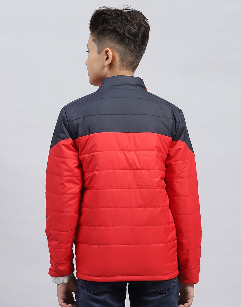 Monte Carlo Boys Solid Red Mock Neck Full Sleeve Jacket (524068014-1-26) - Image 4