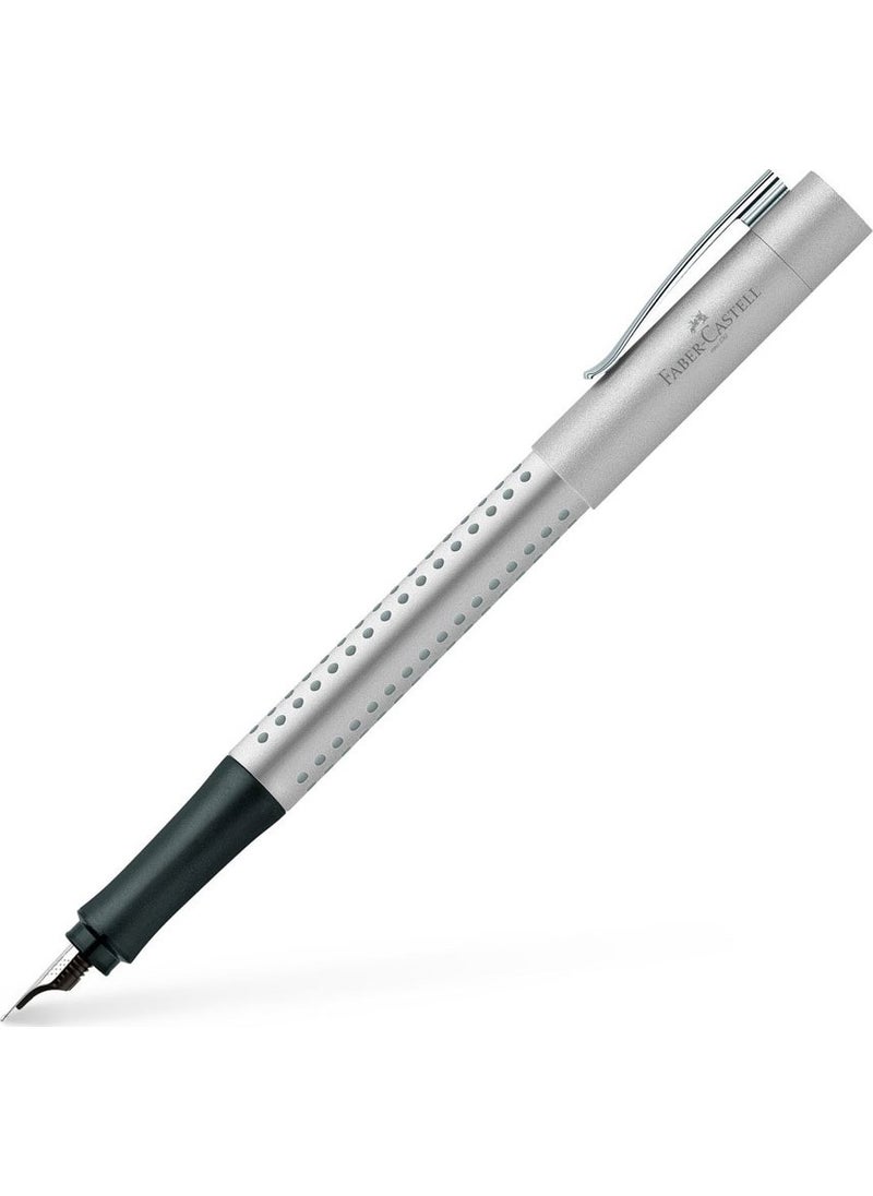 FABER-CASTELL - Faber Castell Fountain Pen Grip 2011 M Silver 140900 - Image 1