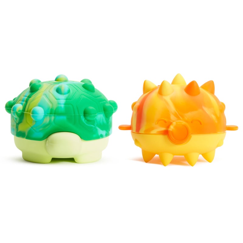 MunchkinÂ® Pop Squishâ„¢ Bath Toy, Mold Free Baby and Toddler Bathtub Toy with Sensory and Fidget Play, Turtle and Pufferfish