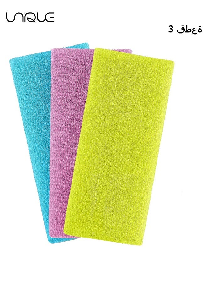 Unique Bath Washcloth, Exfoliating Washcloth Towel 3PCS, Washcloth Nylon Beauty Skin Bath Wash Towel Sponge, Back Scrubber Washer for Shower, Body Scrub Rag Brush Loofah Exfoliator for Body Exfoliation  - Image 1