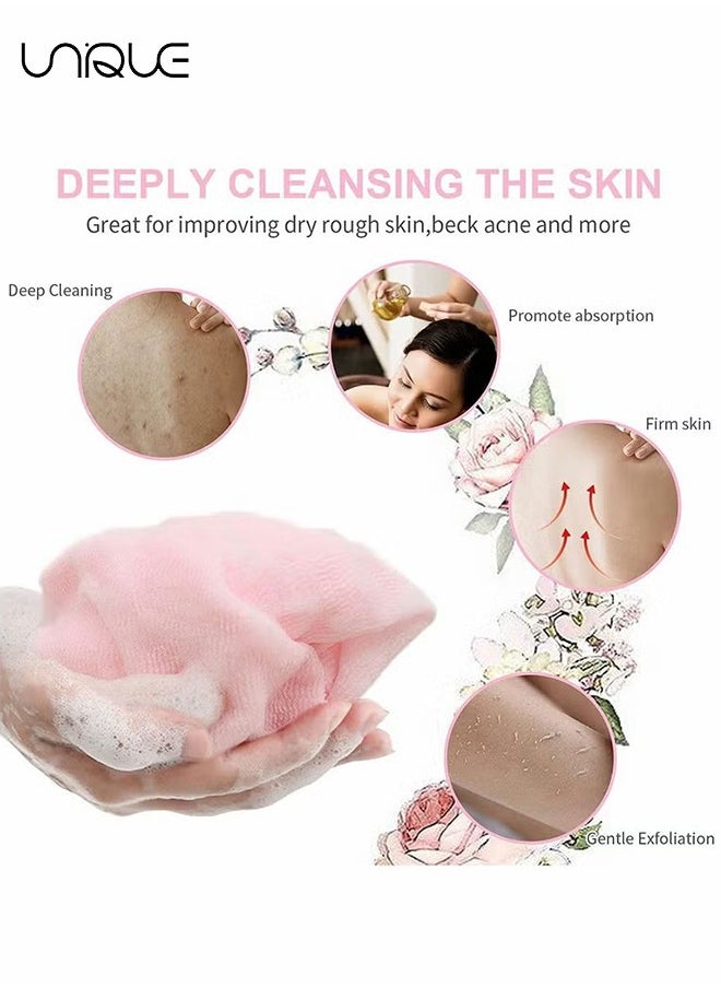 Unique Bath Washcloth, Exfoliating Washcloth Towel 3PCS, Washcloth Nylon Beauty Skin Bath Wash Towel Sponge, Back Scrubber Washer for Shower, Body Scrub Rag Brush Loofah Exfoliator for Body Exfoliation  - Image 3