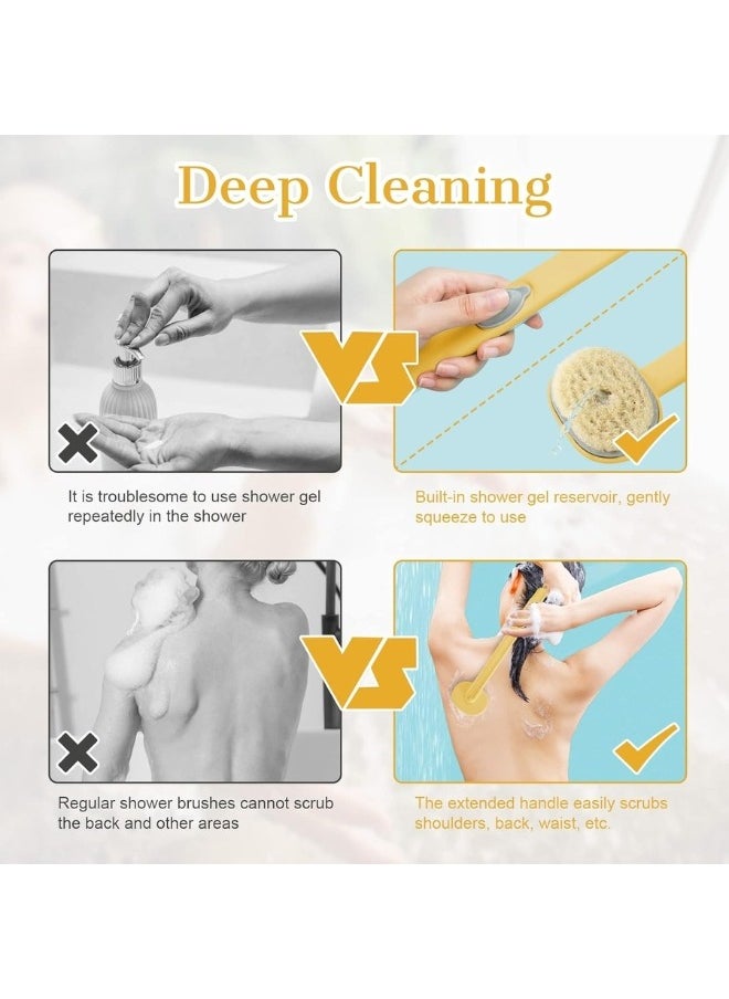 FALMER Long Handle Exfoliating Bath Brush with Soap Dispenser for Women and Men  - Image 5
