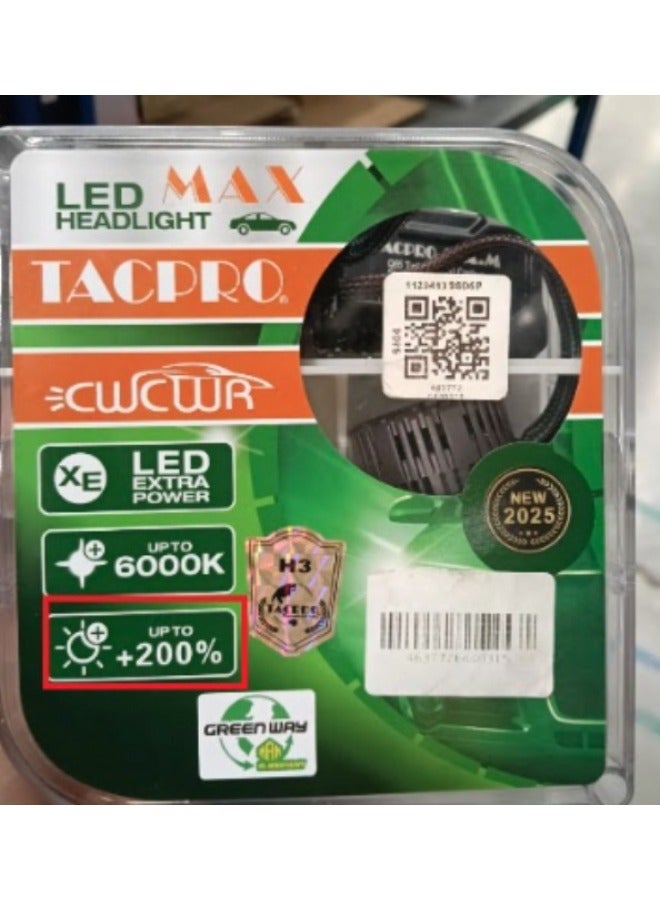 TACPRO مصابيح LED للسيارة TAC Pro للمصابيح الأمامية والخلفية، أصلية (h3)، مناسبة للعديد من السيارات