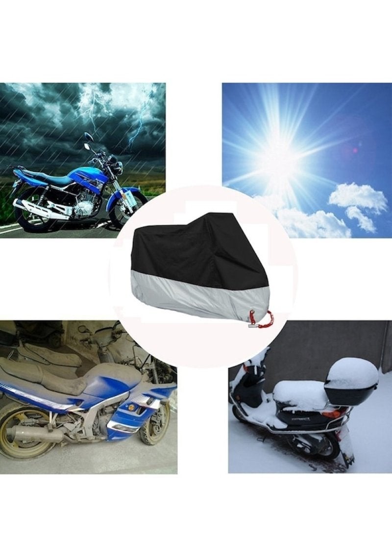Sones 190T Uv Dayanıklı Toz Önleme Motosiklet Yağmur Kapakları Motosiklet Brandası Kırmızı - Siyah - Image 2