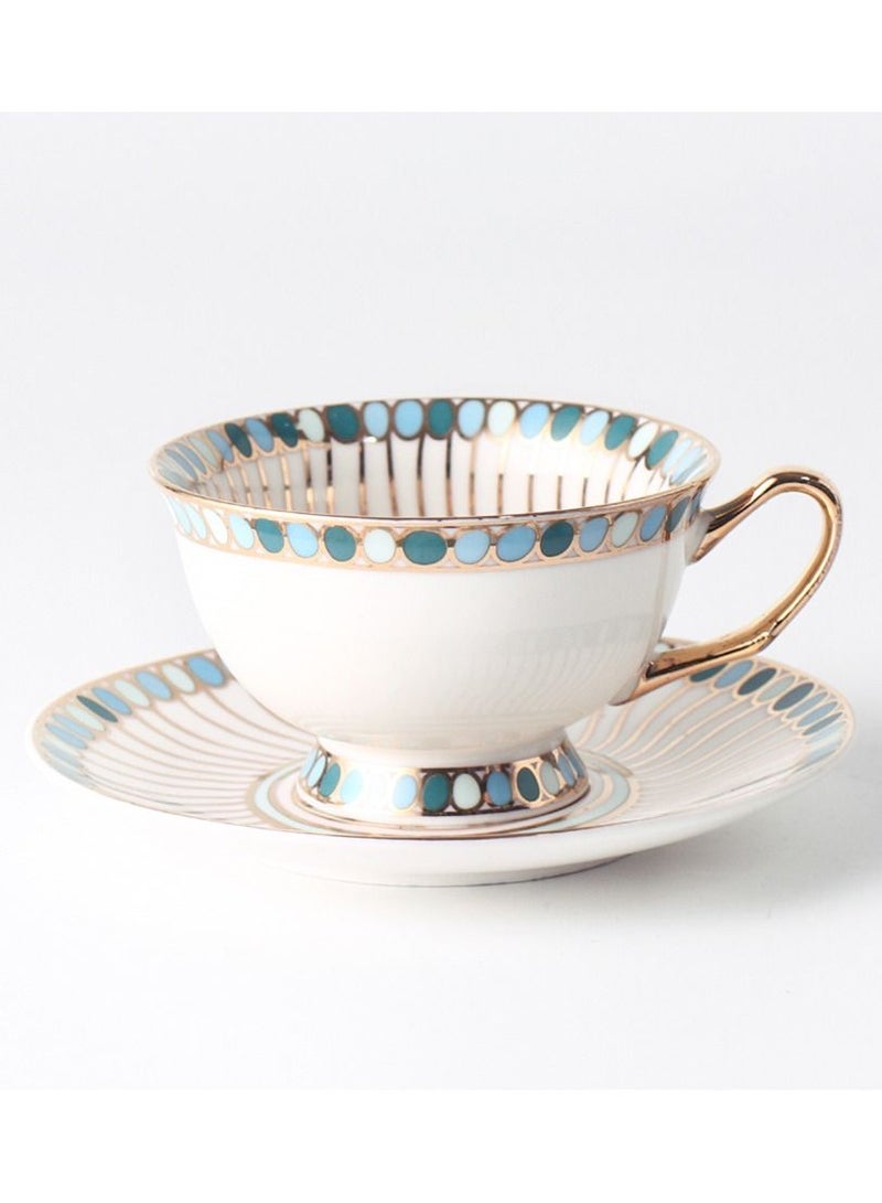 Sharpdo 2 Sets Gold Thread Coffee Cup 220 Ml And Coffee Dish  - Image 1