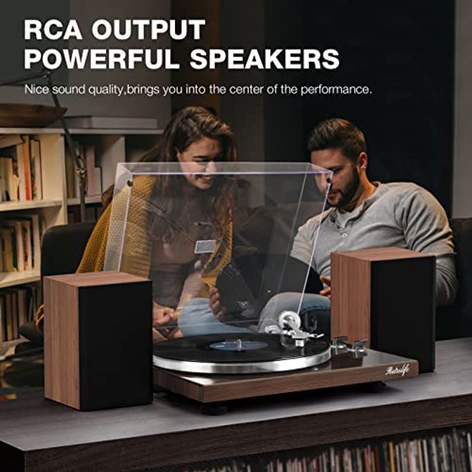 Retrolife Turntables Belt-Drive Record Player With Wireless Output Connectivity, Vinyl Player Support 33&45 Rpm Speed Phono Line Usb Digital To Pc Recording With Advanced Magnetic Cartridge&Counterweight - Image 3