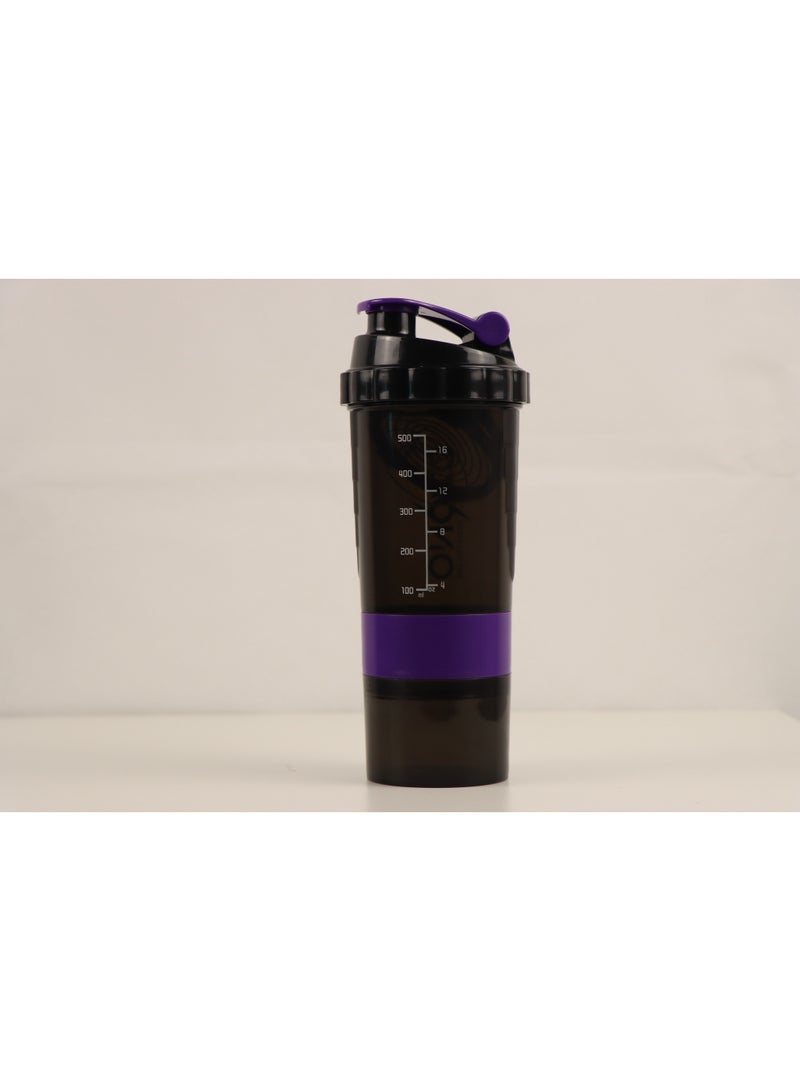 Ozono 3 Layer, protein shaker bottle 500ML, Purple - Image 2